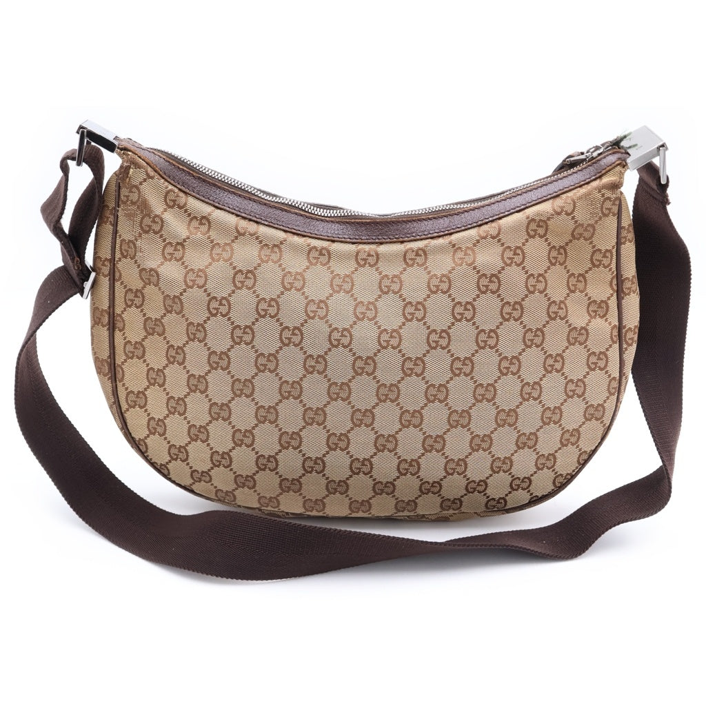 GUCCI(グッチ) GGキャンバス レザー ショルダーバッグ ブラウン 122790 レディース