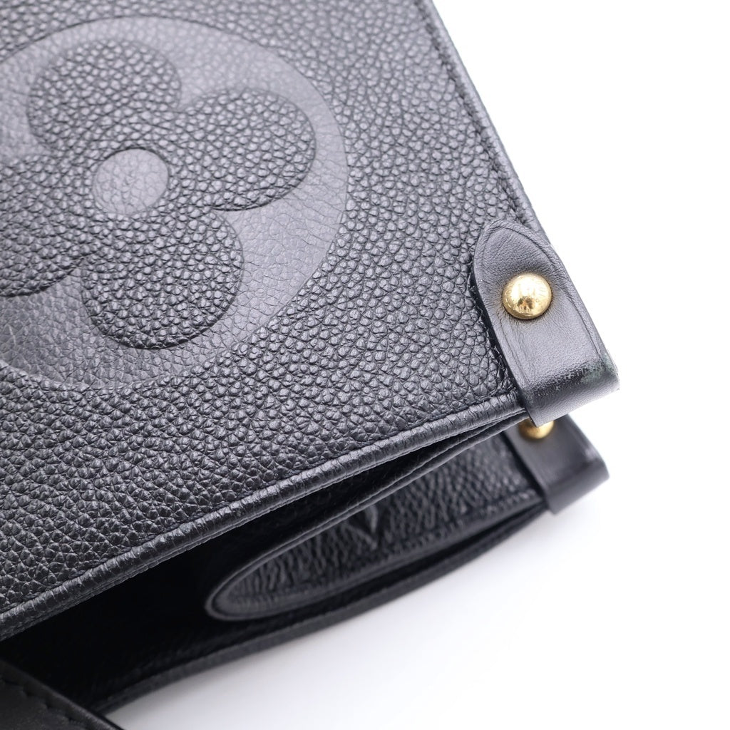 LOUIS VUITTON(ルイヴィトン) モノグラムアンプラント オンザゴーGM レザー ゴールド金具 2WAY ハンドバッグ トートバッグ ショルダーバッグ ICタイプ ブラック M44925 レディース