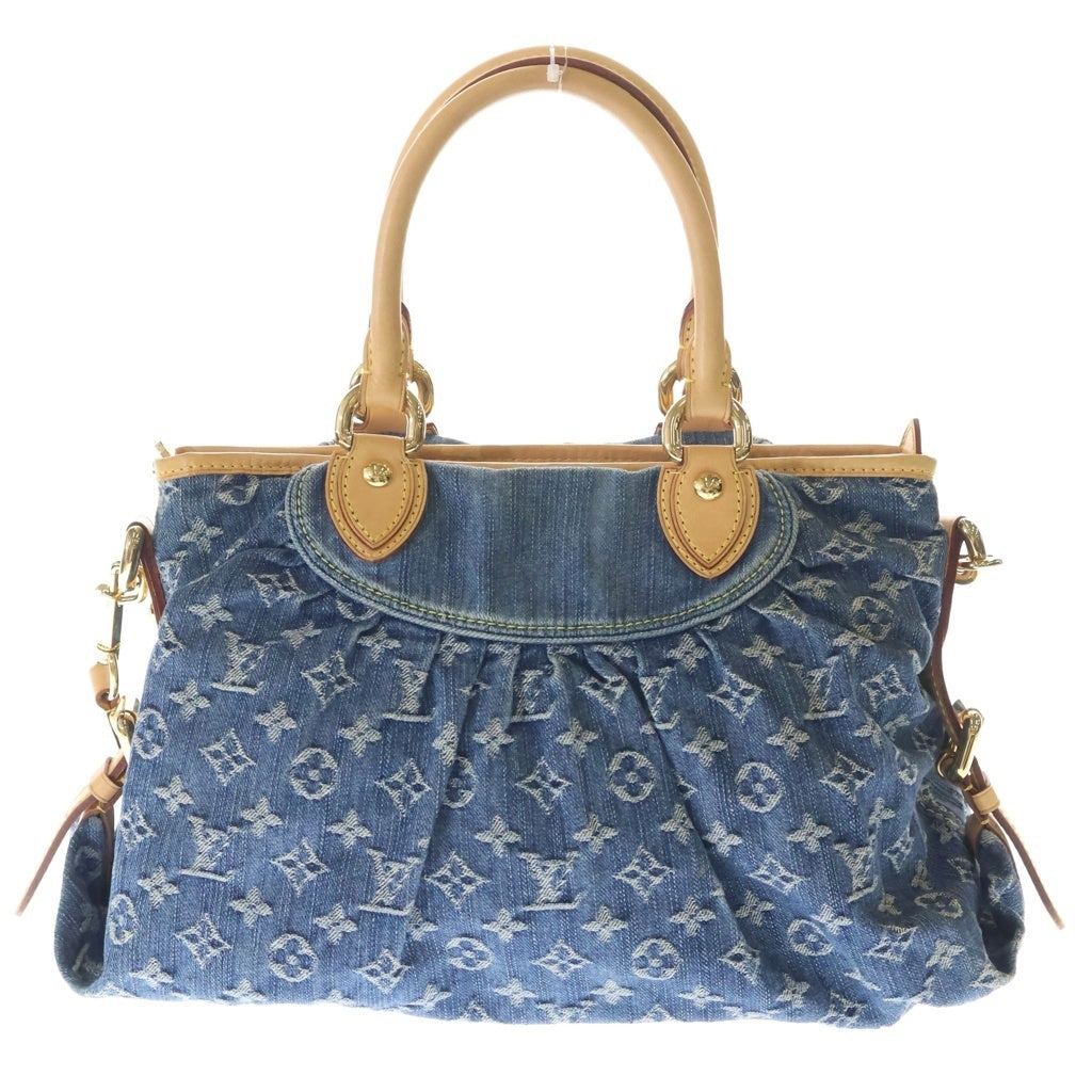 LOUIS VUITTON(ルイヴィトン) モノグラムデニム ネオカヴィMM 2WAYハンドバッグ ショルダーバッグ インディゴブルー×ブラウン レザー×デニム M95349 ゴールド金具 レディース
