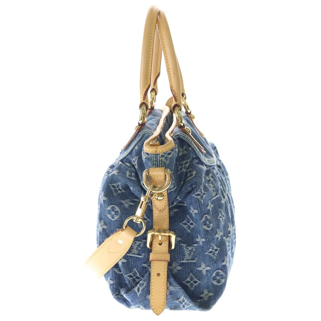 LOUIS VUITTON(ルイヴィトン) モノグラムデニム ネオカヴィMM 2WAYハンドバッグ ショルダーバッグ インディゴブルー×ブラウン レザー×デニム M95349 ゴールド金具 レディース