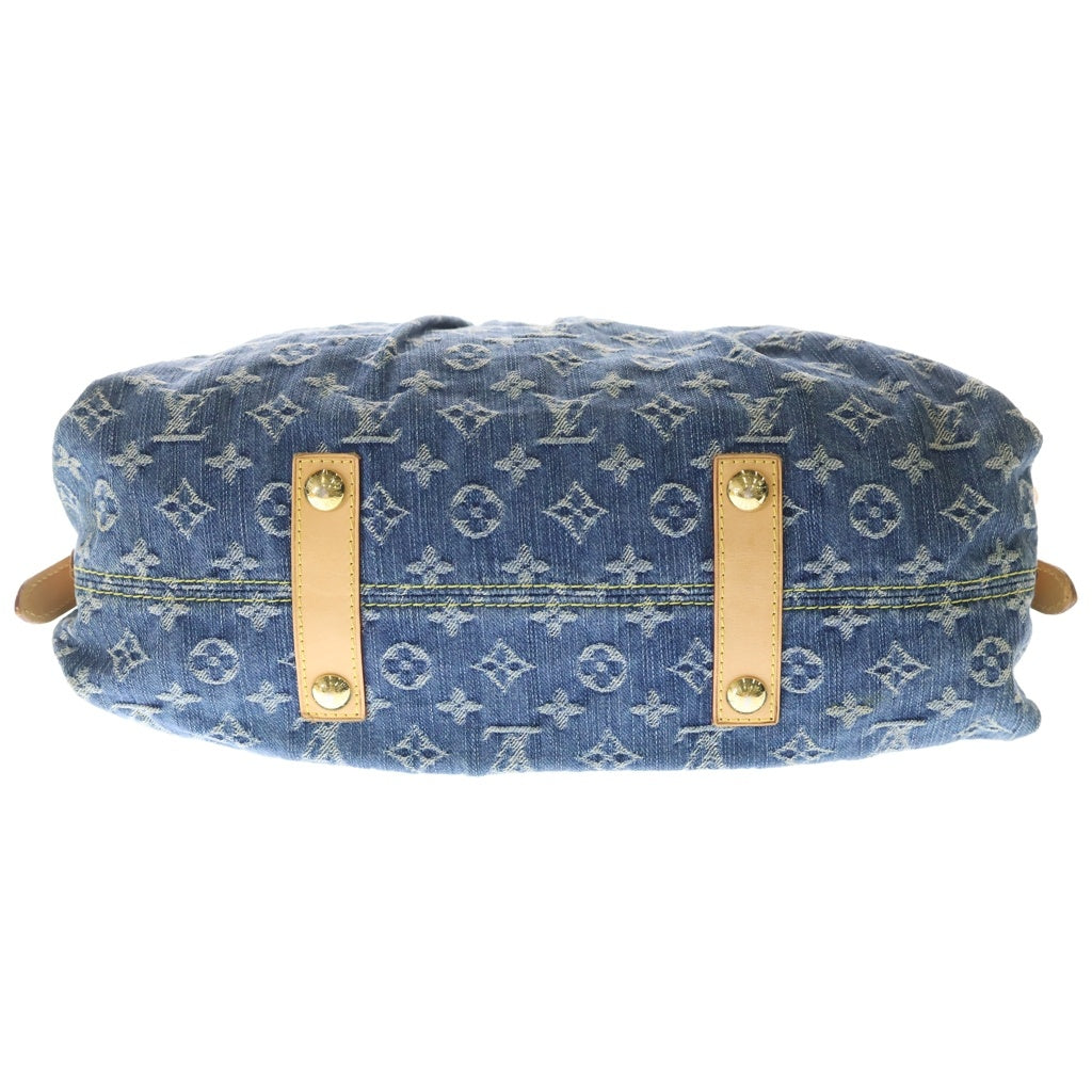 LOUIS VUITTON(ルイヴィトン) モノグラムデニム ネオカヴィMM 2WAYハンドバッグ ショルダーバッグ インディゴブルー×ブラウン レザー×デニム M95349 ゴールド金具 レディース