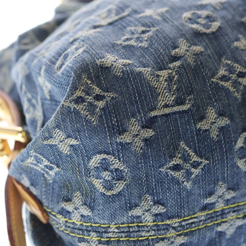 LOUIS VUITTON(ルイヴィトン) モノグラムデニム ネオカヴィMM 2WAYハンドバッグ ショルダーバッグ インディゴブルー×ブラウン レザー×デニム M95349 ゴールド金具 レディース