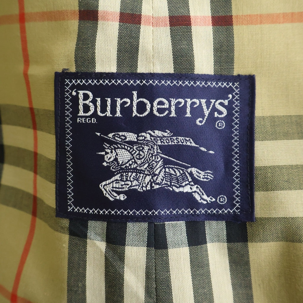 BURBERRY(バーバリー) 80-90s VINTAGE 裏地ノヴァチェック ダブルブレストトレンチコート ロング エポレット ラグランスリーブ コットン ポリエステル ベージュ