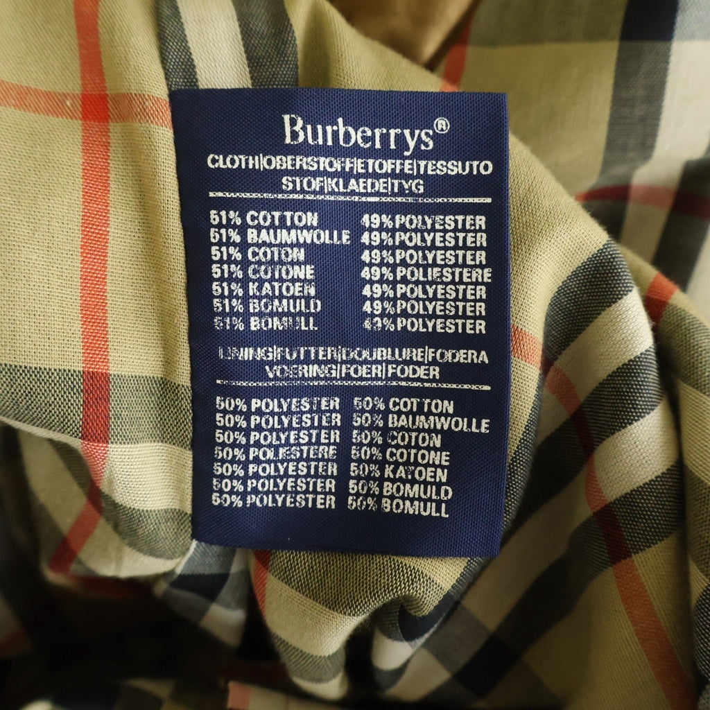 BURBERRY(バーバリー) 80-90s VINTAGE 裏地ノヴァチェック ダブルブレストトレンチコート ロング エポレット ラグランスリーブ コットン ポリエステル ベージュ