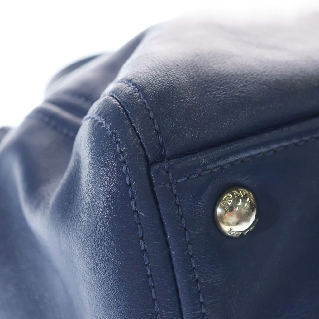 PRADA(プラダ) 2WAYハンドバッグ ショルダーバッグ ブルー レザー BN2866 シルバー金具 レディース