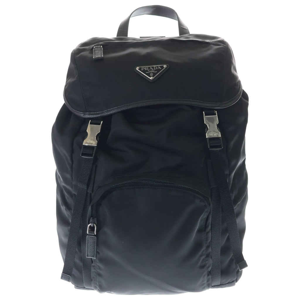 PRADA(プラダ) RE-NYLON リュックサック バックパック ブラック ナイロン 2VZ135 シルバー金具 レディース