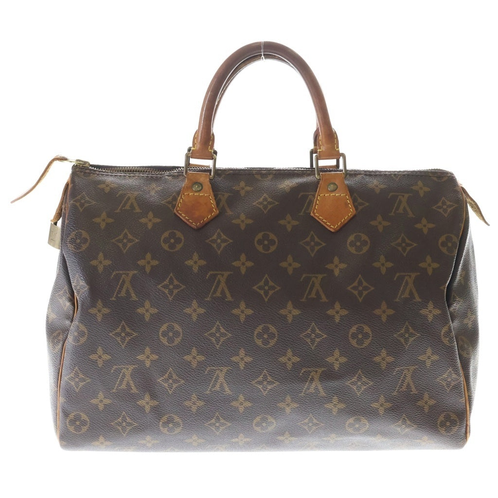 LOUIS VUITTON(ルイヴィトン) モノグラム スピーディ35 ハンドバッグ ボストンバッグ ブラウン レザー×PVC M41524 ゴールド金具 レディース