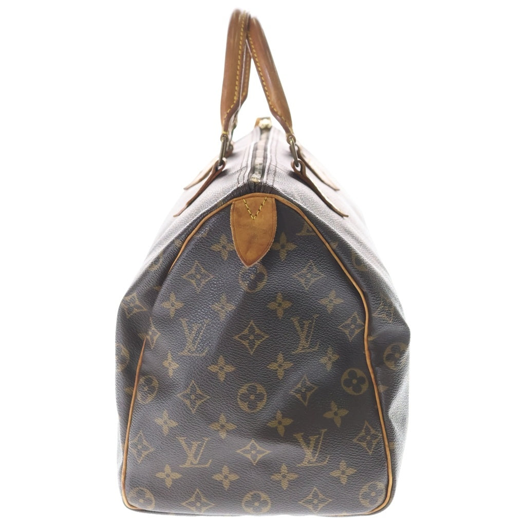LOUIS VUITTON(ルイヴィトン) モノグラム スピーディ35 ハンドバッグ ボストンバッグ ブラウン レザー×PVC M41524 ゴールド金具 レディース
