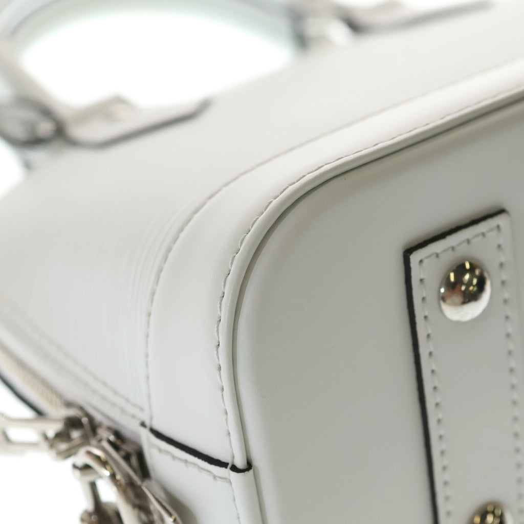 LOUIS VUITTON(ルイヴィトン) エピ アルマBB レザー 2WAY ハンド ショルダーバッグ シルバー金具 ホワイト M11381 レディース