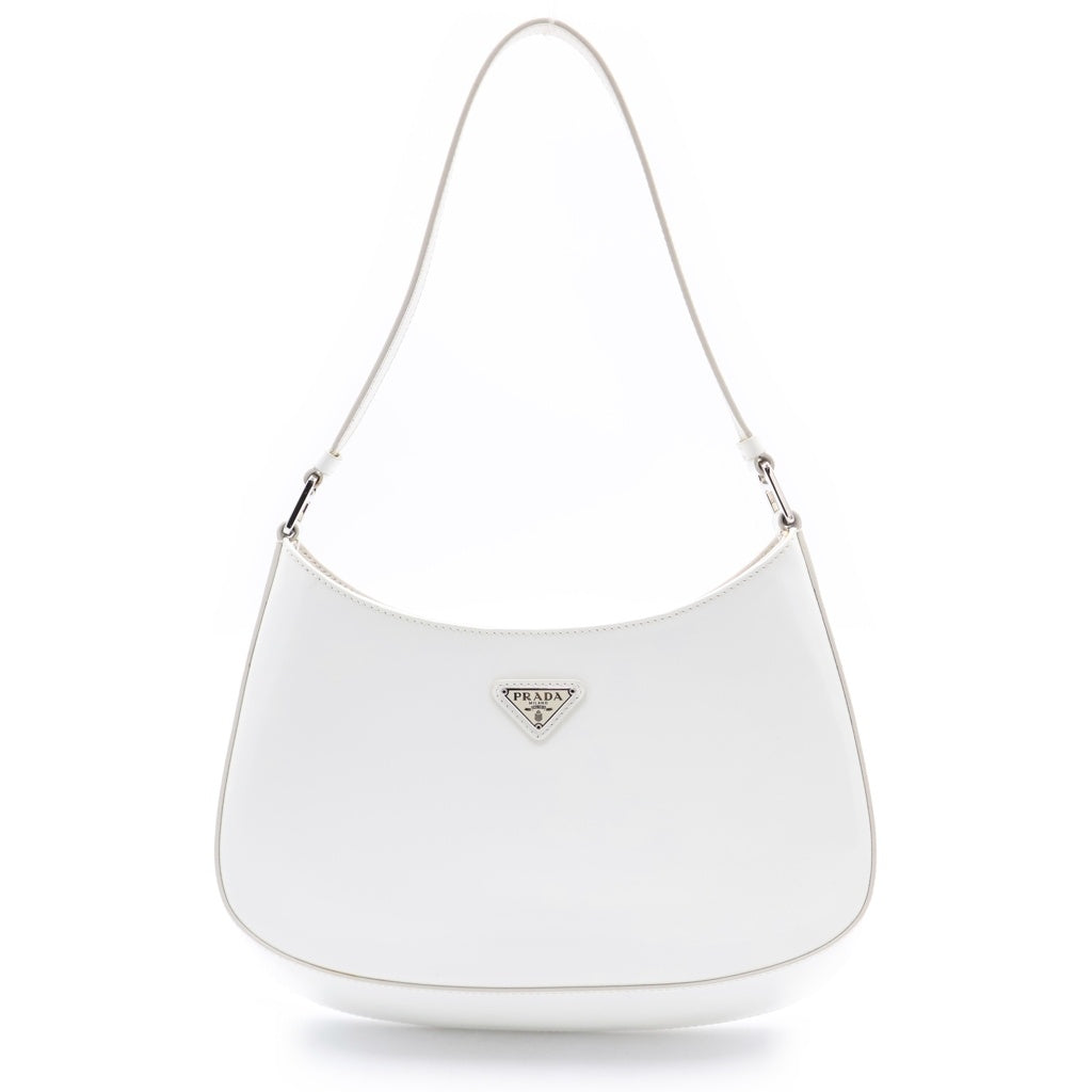 PRADA(プラダ) クレオ ハンドバッグ ワンショルダーバッグ ホワイト レザー 1BC499 シルバー金具 レディース