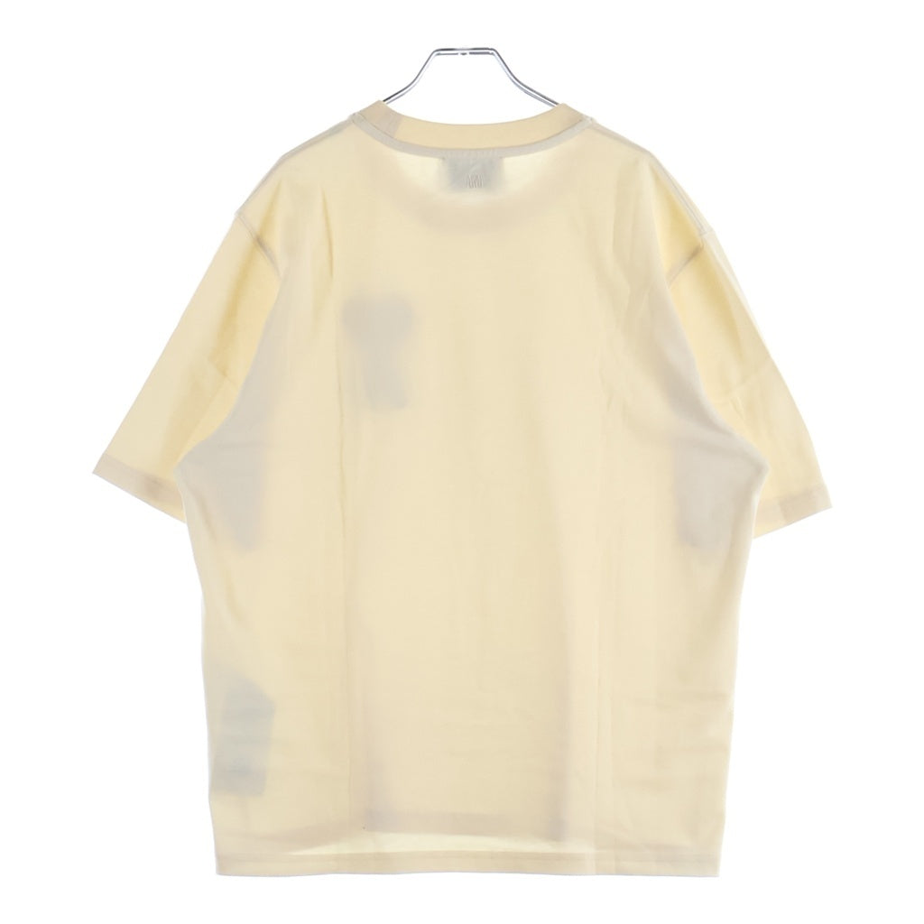 ami paris(アミパリス) Ami de Coeur ハートAロゴ 半袖Tシャツ カットソー コットン ベージュ HTS065.726 レディース