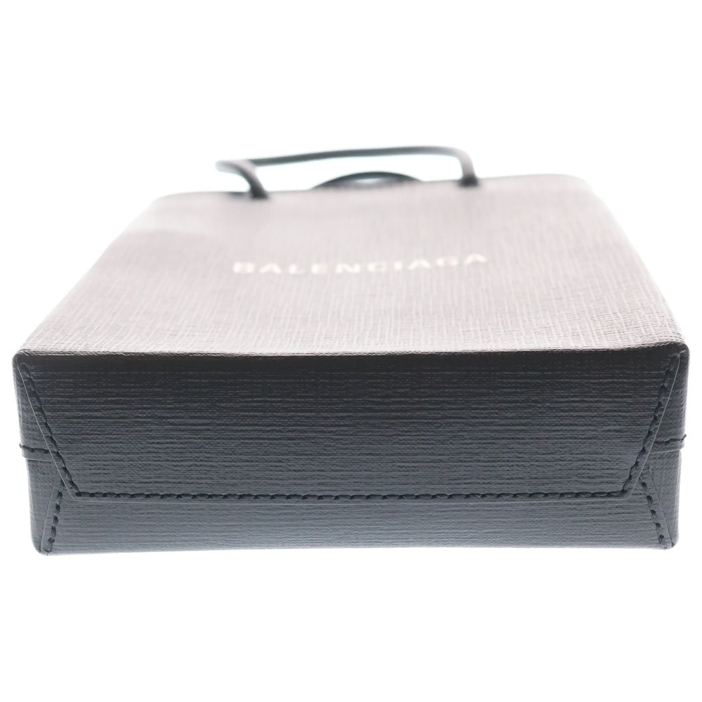 BALENCIAGA(バレンシアガ) ショッピング フォンフォルダー レザー 2WAY ハンド ショルダー バッグ シルバー金具 ブラック 693805 レディース
