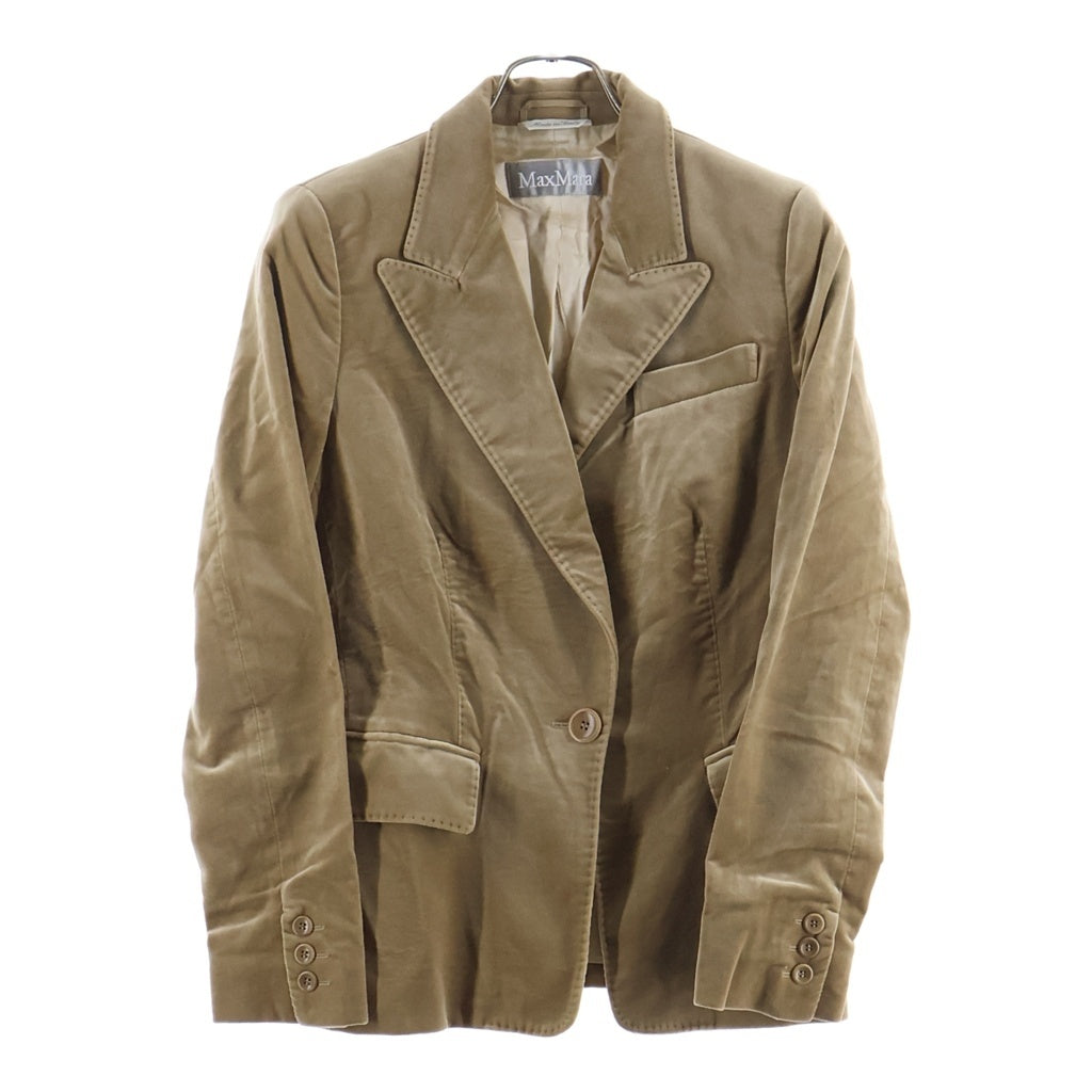Max Mara(マックスマーラ) ピークドラペル ベルベットジャケット ベージュ #38 レディース