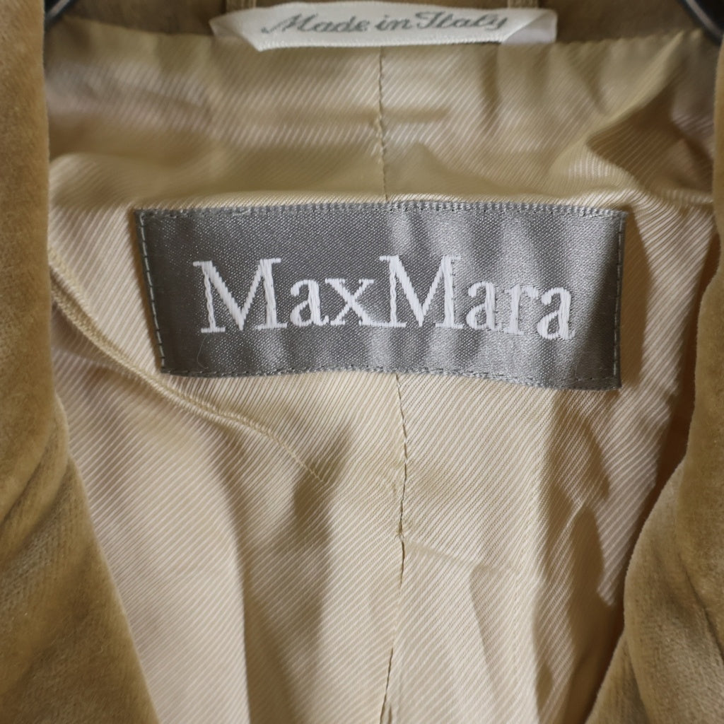 Max Mara(マックスマーラ) ピークドラペル ベルベットジャケット ベージュ #38 レディース