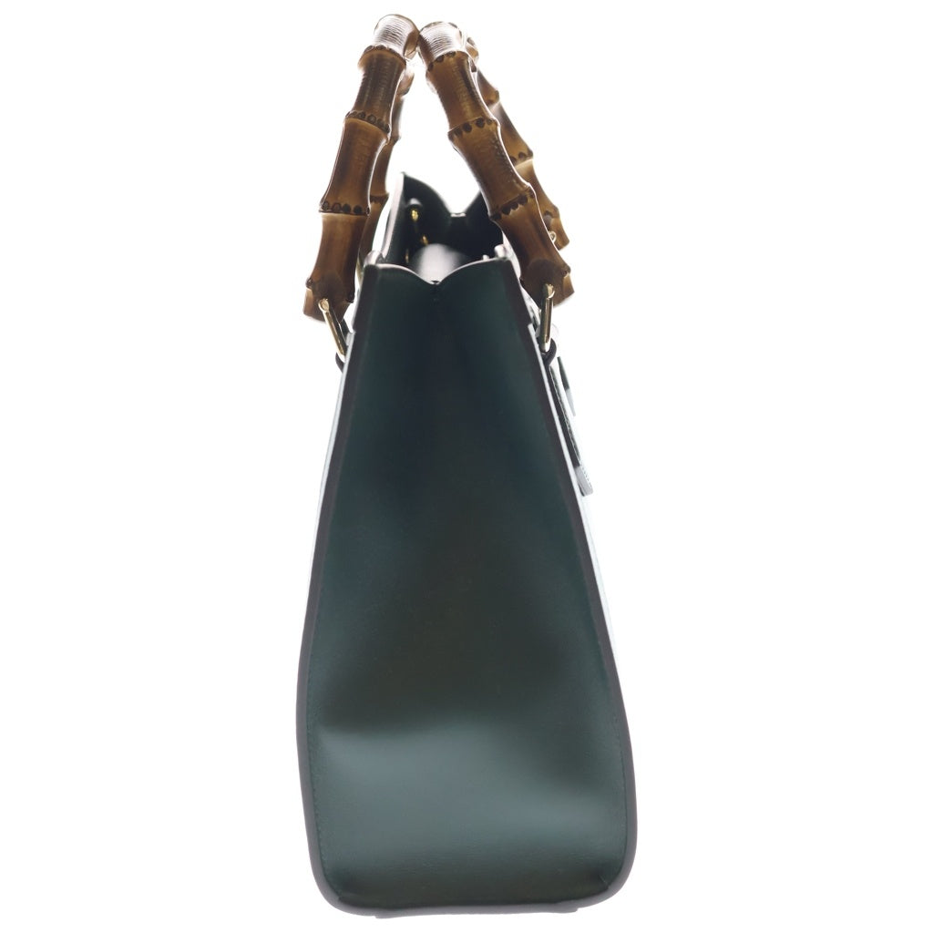 GUCCI(グッチ) ダイアナ バンブー 2WAYハンドバッグ ショルダーバッグ トートバッグ モスグリーン レザー 853226 ゴールド金具 レディース