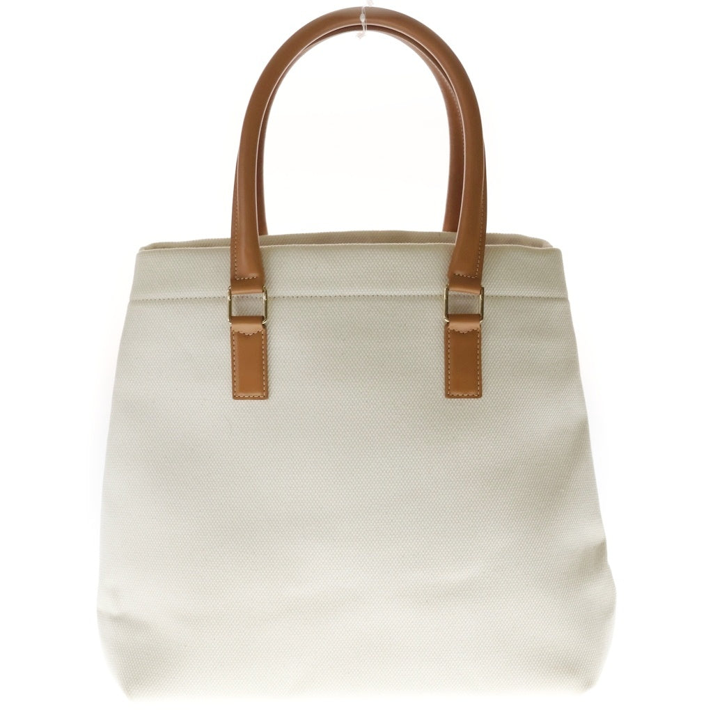 CELINE(セリーヌ) ホリゾンタルカバ トートバック ハンドバッグ アイボリー×ブラウン キャンバス×レザー ゴールド金具 レディース