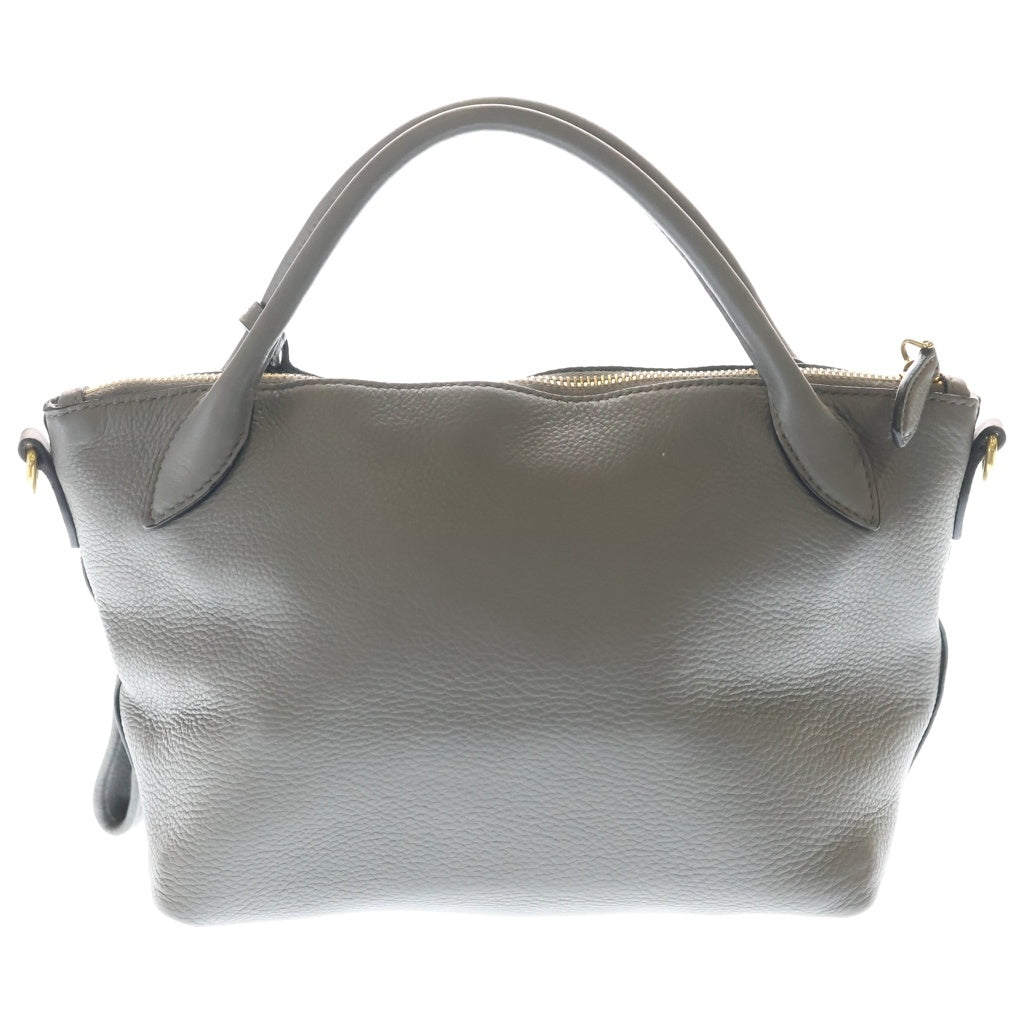 PRADA(プラダ) ヴィッテロダイノ 2WAYハンドバッグ ショルダーバッグ グレー レザー 1BA111 ゴールド金具 レディース