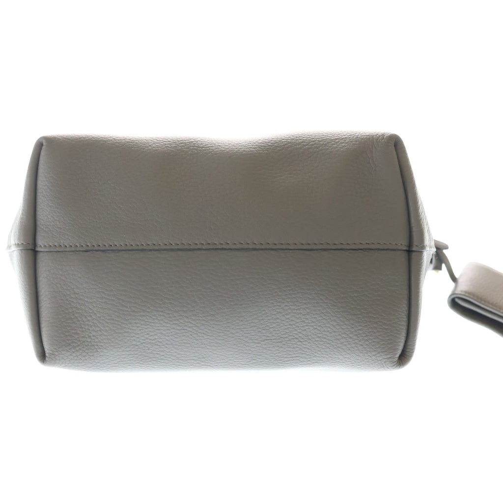 PRADA(プラダ) ヴィッテロダイノ 2WAYハンドバッグ ショルダーバッグ グレー レザー 1BA111 ゴールド金具 レディース