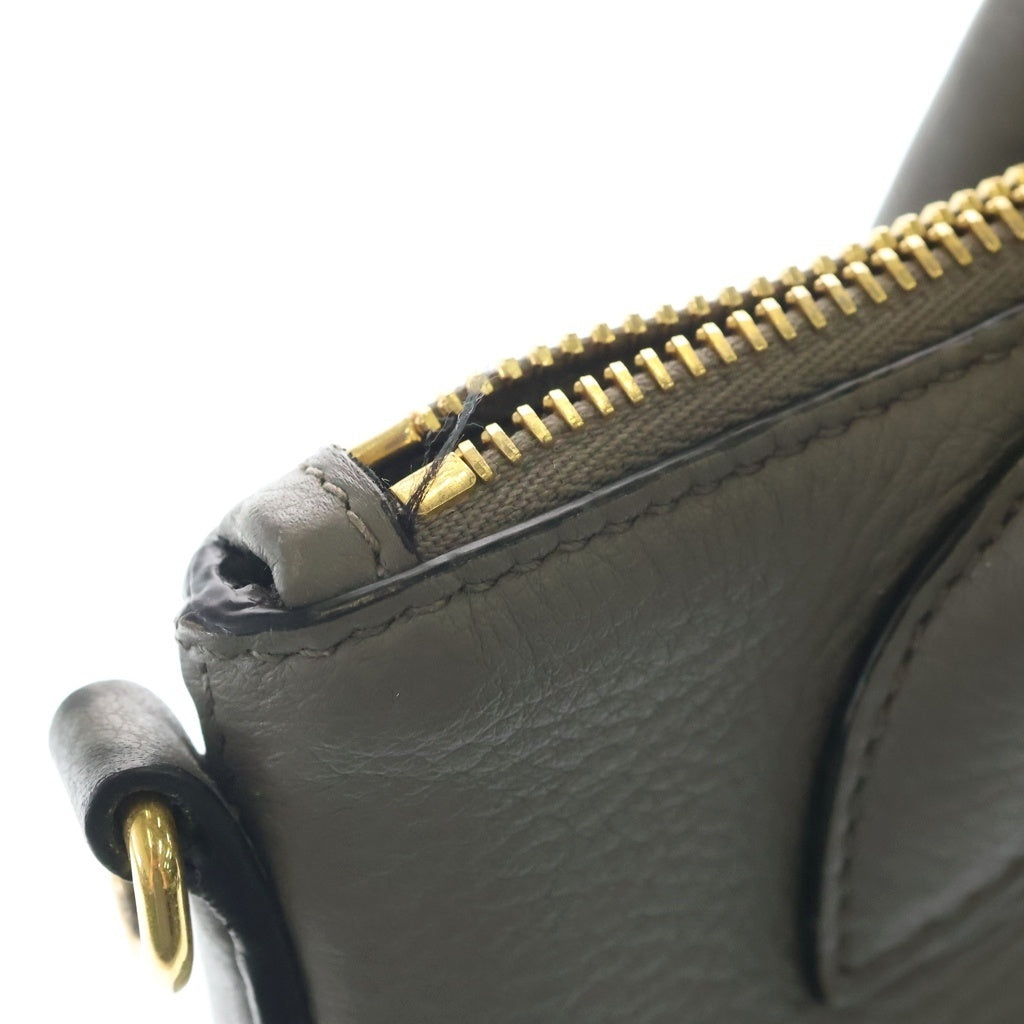 PRADA(プラダ) ヴィッテロダイノ 2WAYハンドバッグ ショルダーバッグ グレー レザー 1BA111 ゴールド金具 レディース