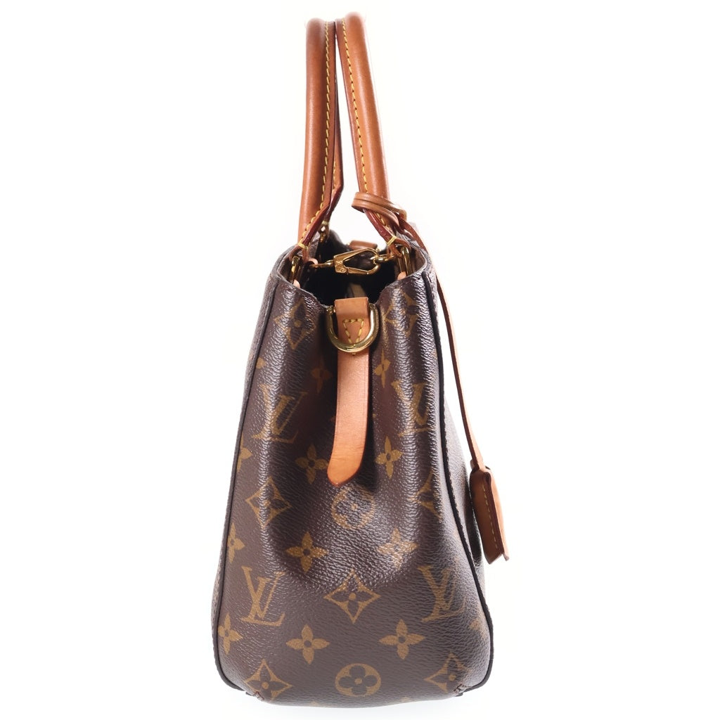LOUIS VUITTON(ルイヴィトン) モノグラム モンテーニュBB 2WAYハンドバッグ ショルダーバッグ ブラウン レザー×PVC M41055 ゴールド金具 レディース