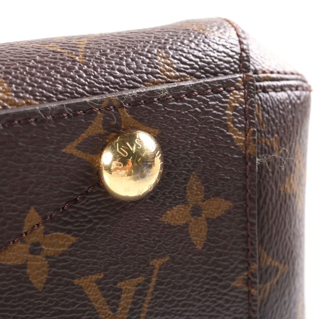 LOUIS VUITTON(ルイヴィトン) モノグラム モンテーニュBB 2WAYハンドバッグ ショルダーバッグ ブラウン レザー×PVC M41055 ゴールド金具 レディース