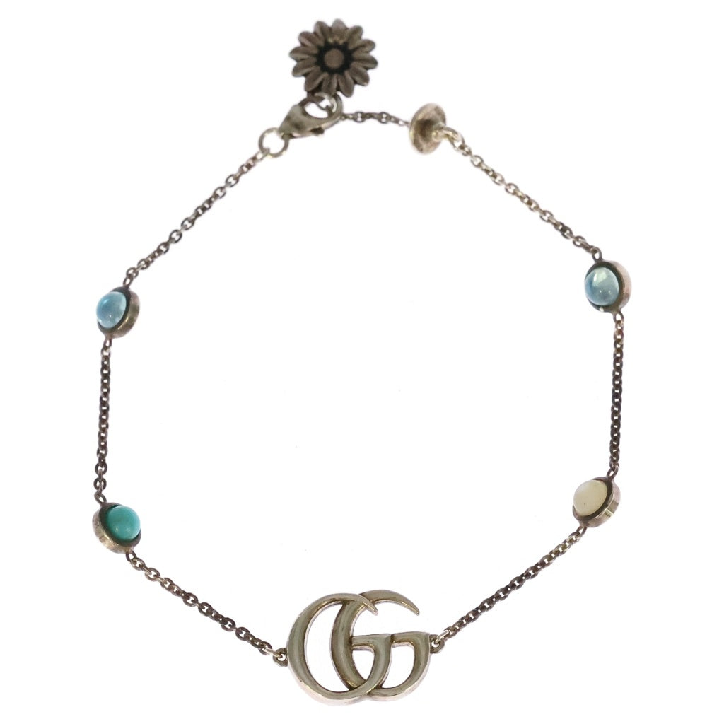 GUCCI(グッチ) ダブルG ブレスレット マザー・オブ・パール シルバー ターコイズブルー レディース