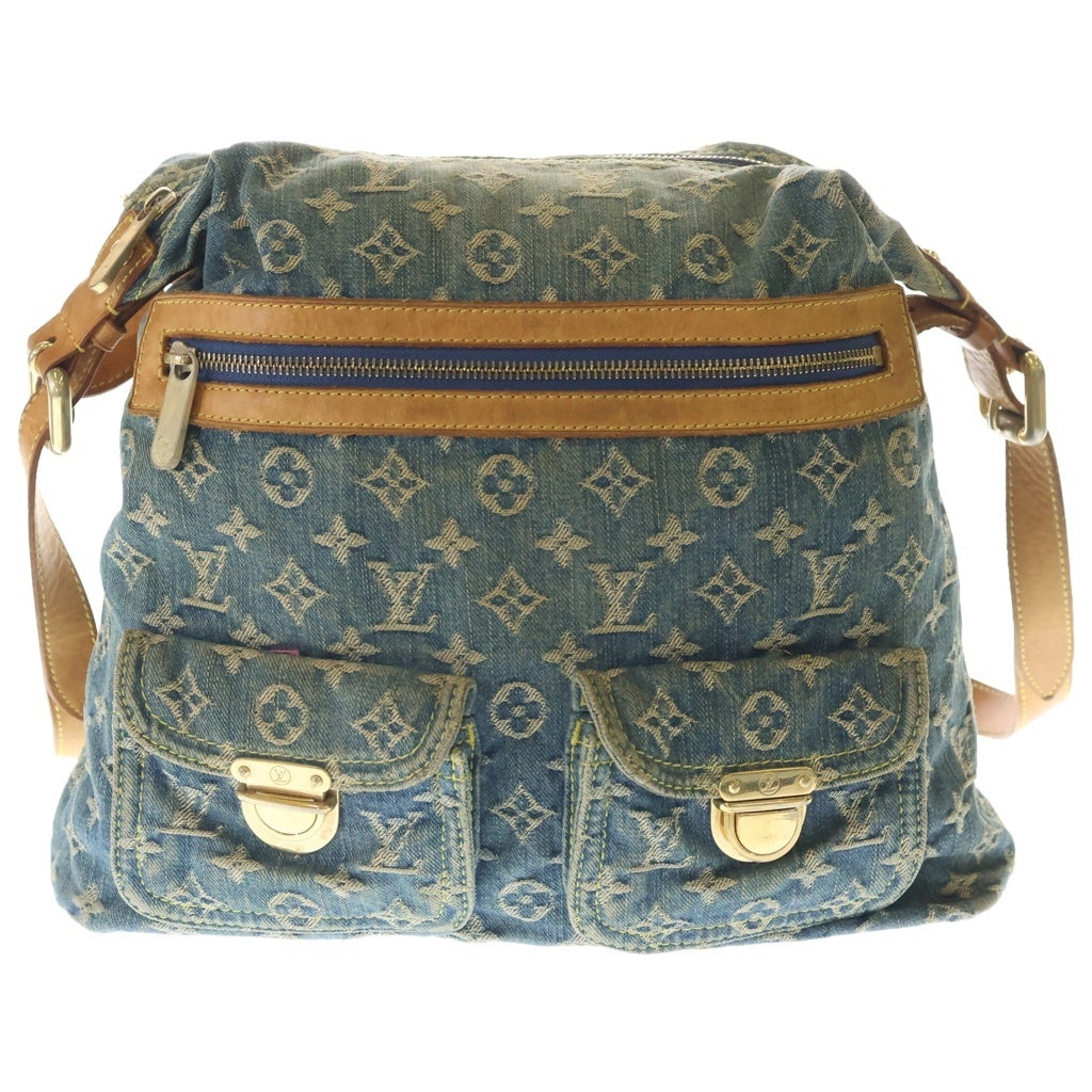 LOUIS VUITTON(ルイヴィトン) モノグラムデニム バギーGM レザー ショルダーバッグ ゴールド金具 インディゴ M95048 レディース