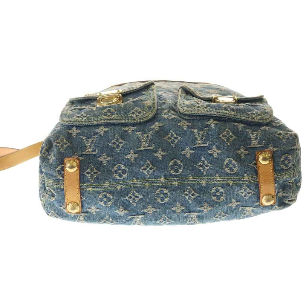 LOUIS VUITTON(ルイヴィトン) モノグラムデニム バギーGM レザー ショルダーバッグ ゴールド金具 インディゴ M95048 レディース