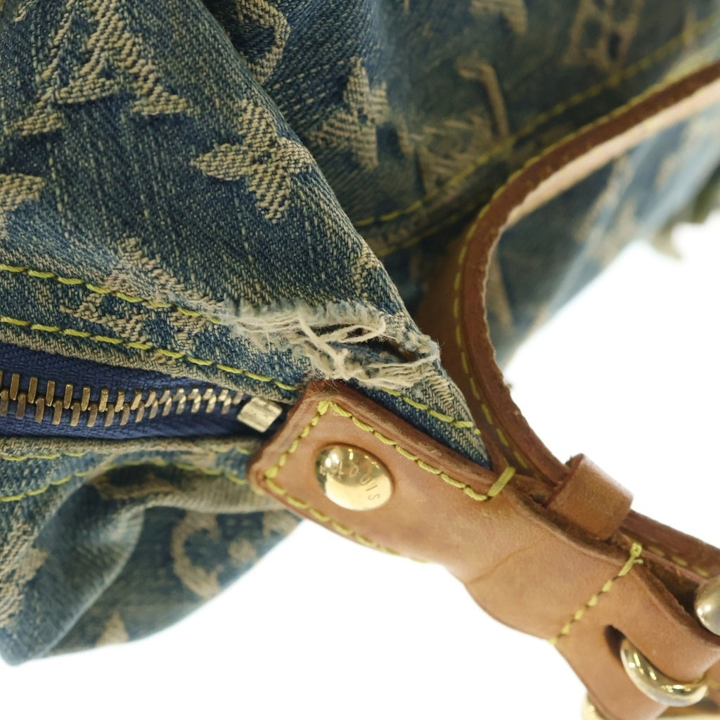 LOUIS VUITTON(ルイヴィトン) モノグラムデニム バギーGM レザー ショルダーバッグ ゴールド金具 インディゴ M95048 レディース