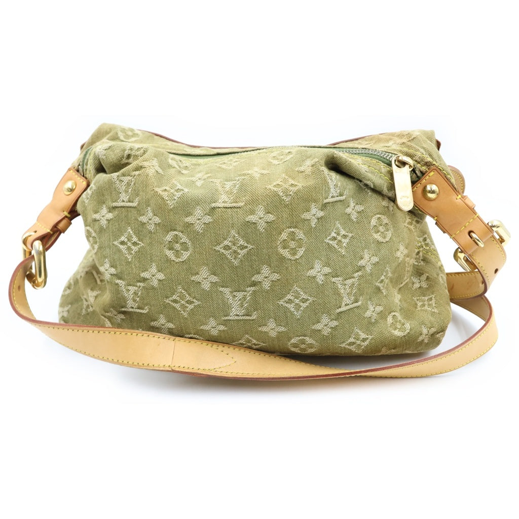 LOUIS VUITTON(ルイヴィトン) モノグラムデニム バギーPM レザー ショルダーバッグ ゴールド金具 カーキ M95213 レディース