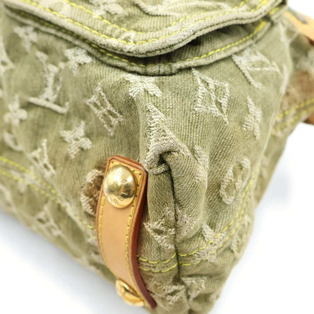 LOUIS VUITTON(ルイヴィトン) モノグラムデニム バギーPM レザー ショルダーバッグ ゴールド金具 カーキ M95213 レディース