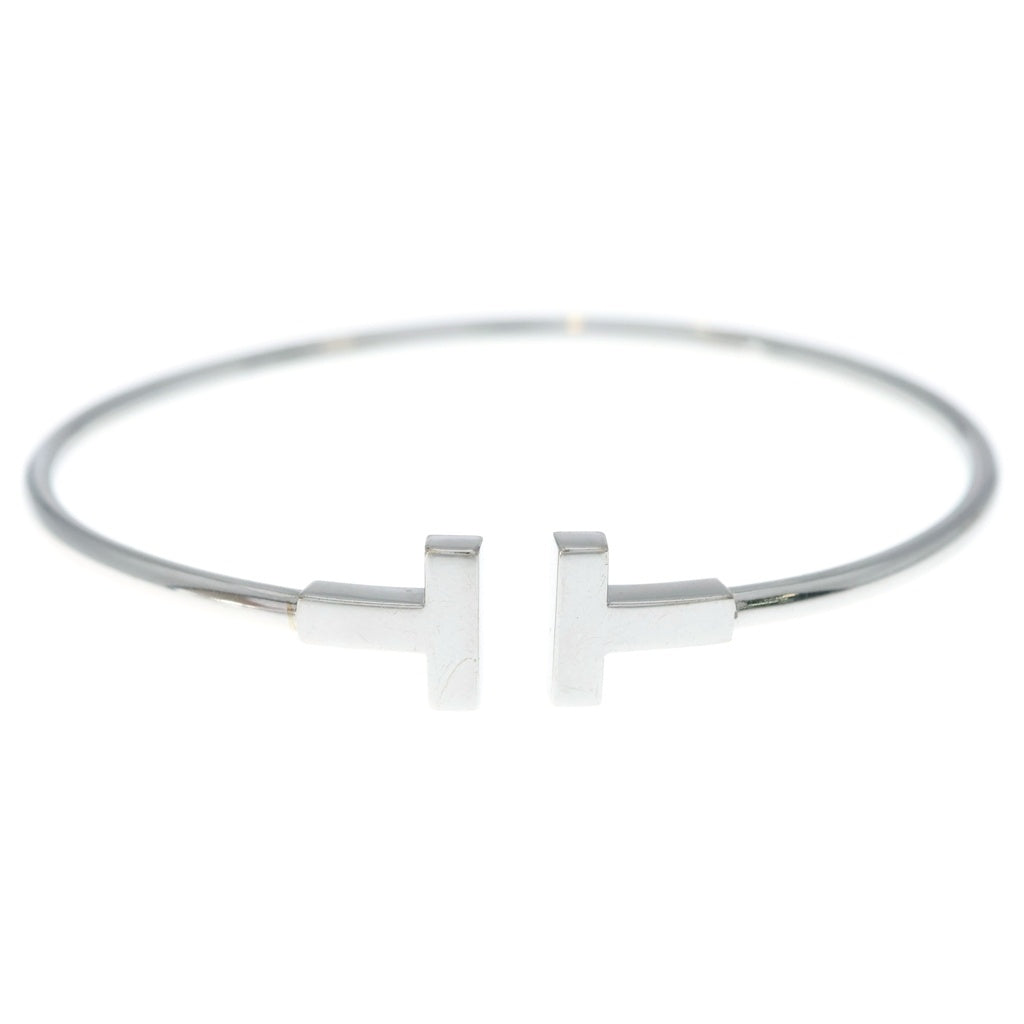 TIFFANY & Co.(ティファニー) Tワイヤー バングル ブレスレット ホワイトゴールド Au750WG レディース