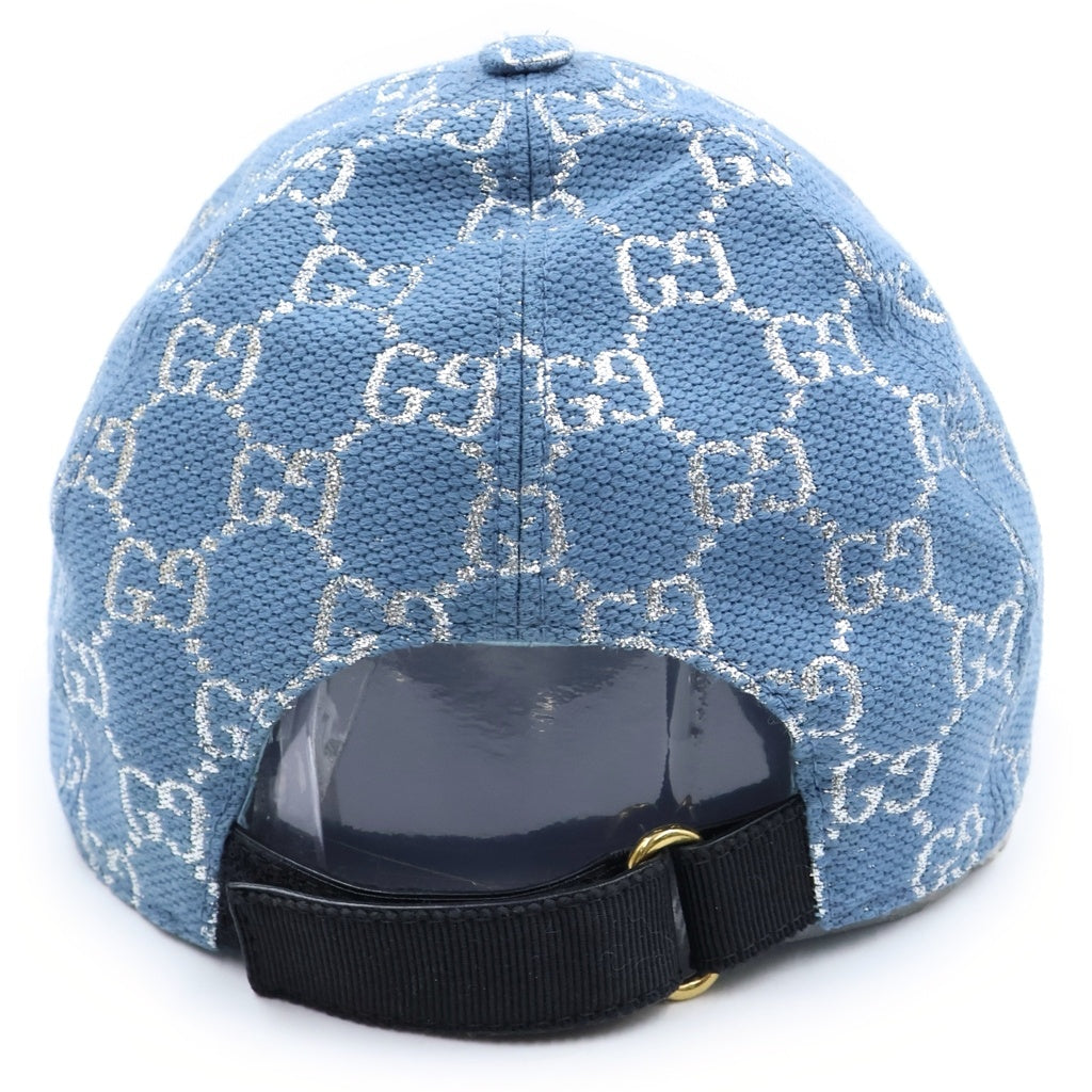 GUCCI(グッチ) GGラメ ウールナイロン ベースボールキャップ 帽子 ライトブルー 631953 レディース
