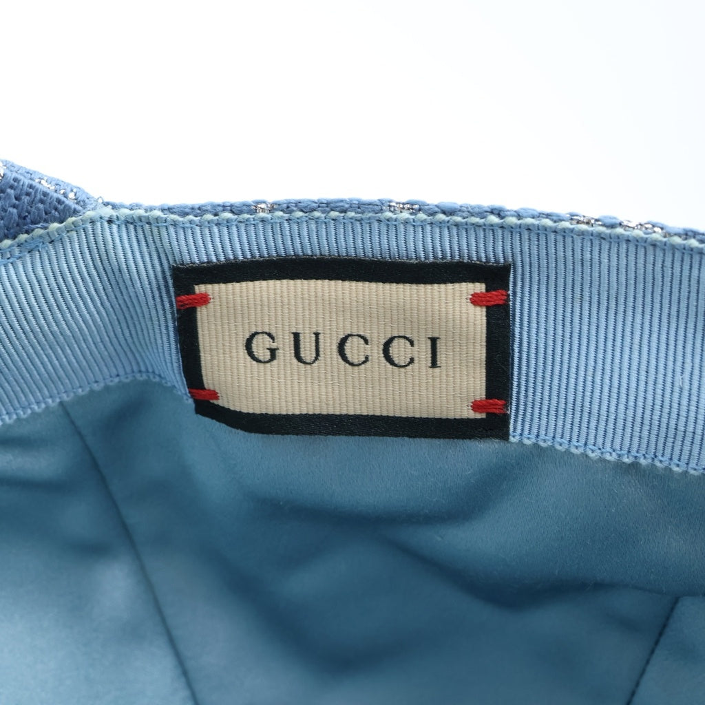 GUCCI(グッチ) GGラメ ウールナイロン ベースボールキャップ 帽子 ライトブルー 631953 レディース