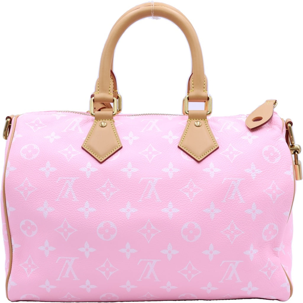 LOUIS VUITTON(ルイヴィトン) スピーディP9 バンドリエール30 2WAYハンドバッグ ショルダーバッグ ピンク レザー×PVC M13914 ゴールド金具 レディース