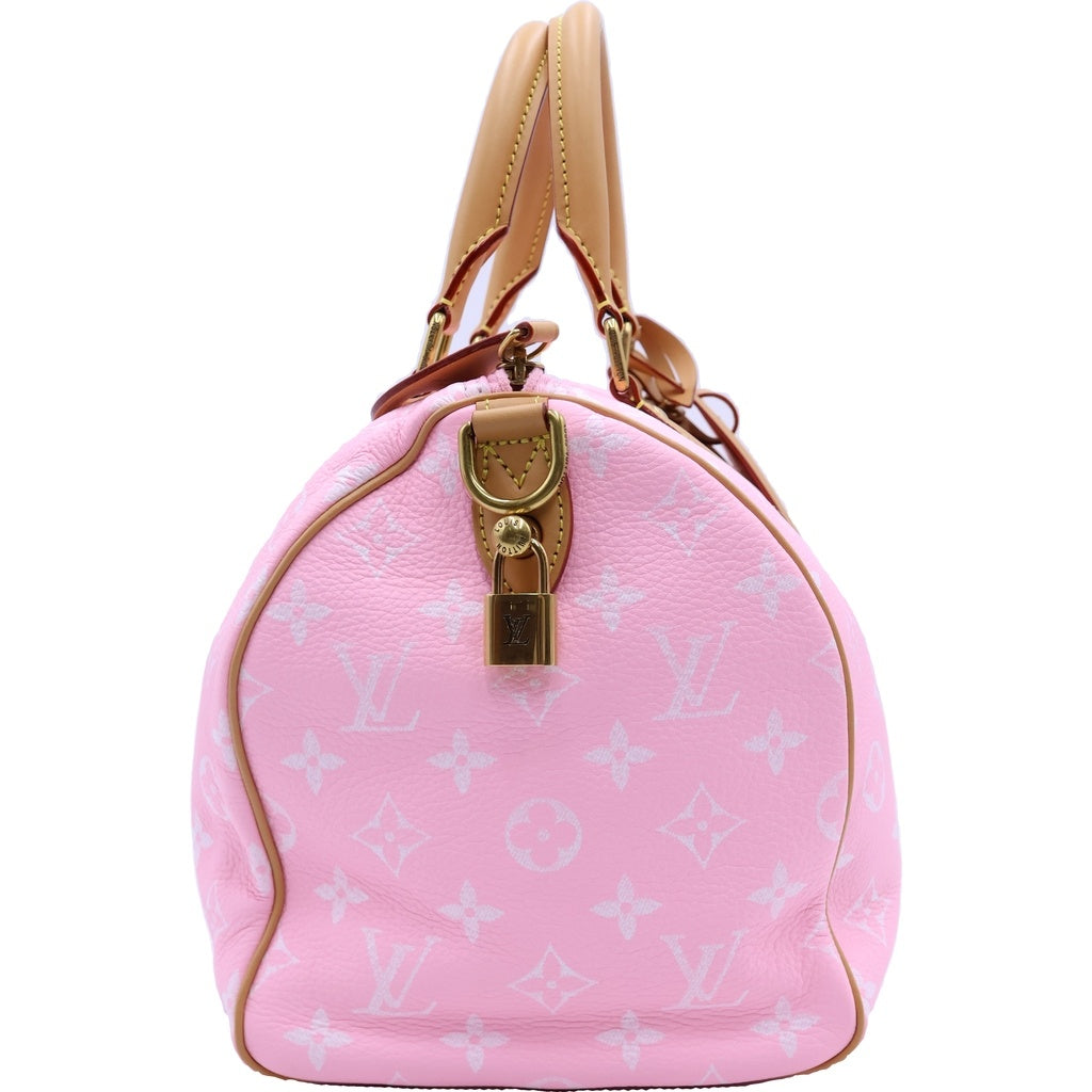 LOUIS VUITTON(ルイヴィトン) スピーディP9 バンドリエール30 2WAYハンドバッグ ショルダーバッグ ピンク レザー×PVC M13914 ゴールド金具 レディース