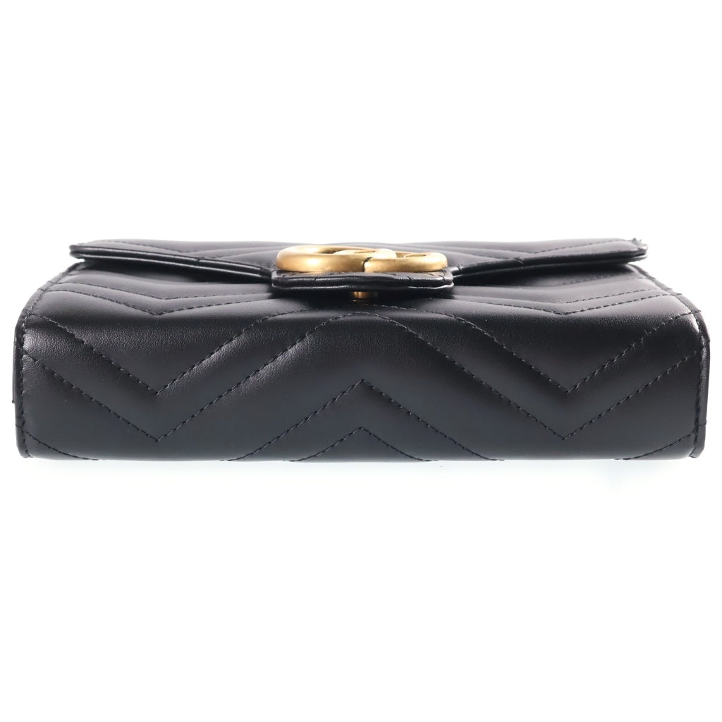 GUCCI(グッチ) GGマーモント チェーンショルダーバッグ ブラック レザー 474575 ゴールド金具 レディース