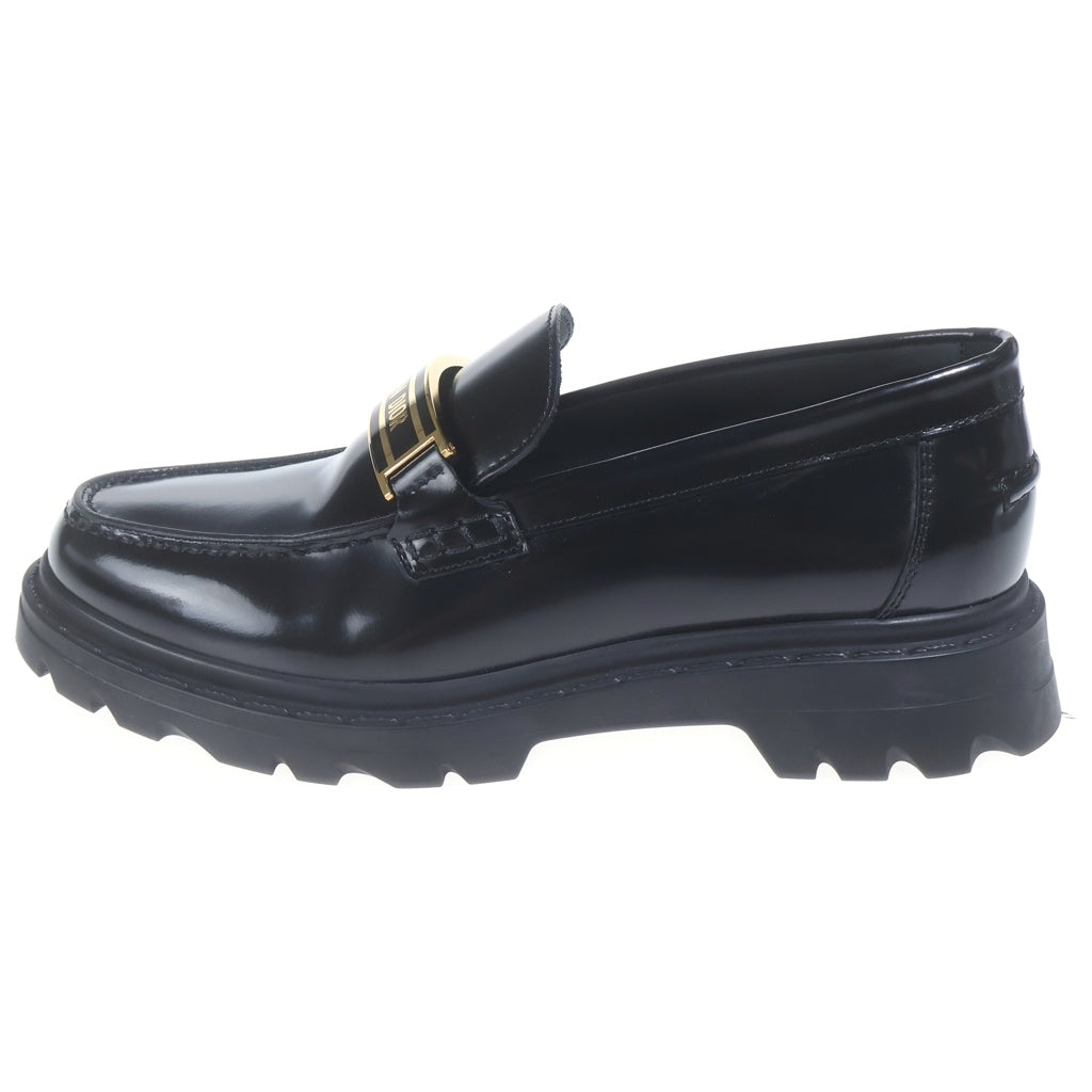 Christian Dior(クリスチャンディオール) 21AW Dior Code Loafers ディオールコードローファー カーフスキン レザー ロゴプレート ブラック レディース