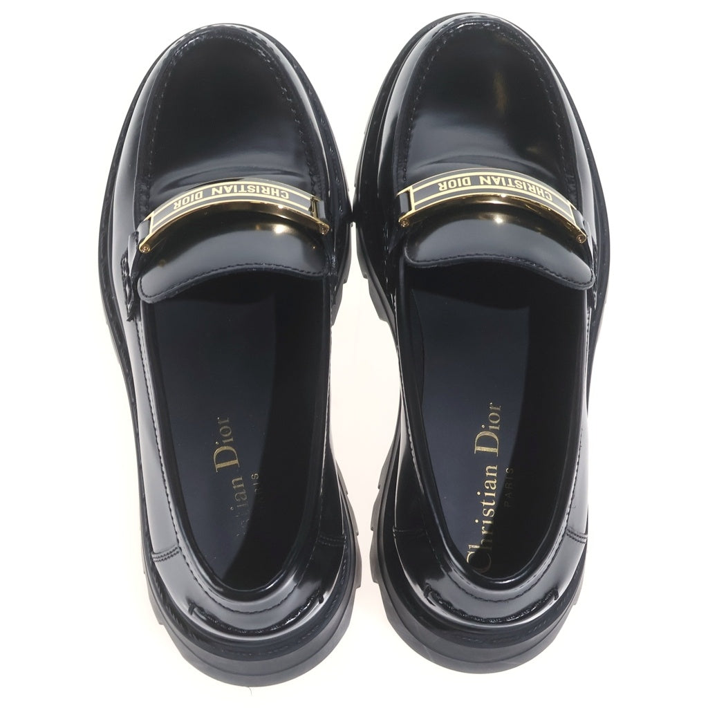 Christian Dior(クリスチャンディオール) 21AW Dior Code Loafers ディオールコードローファー カーフスキン レザー ロゴプレート ブラック レディース