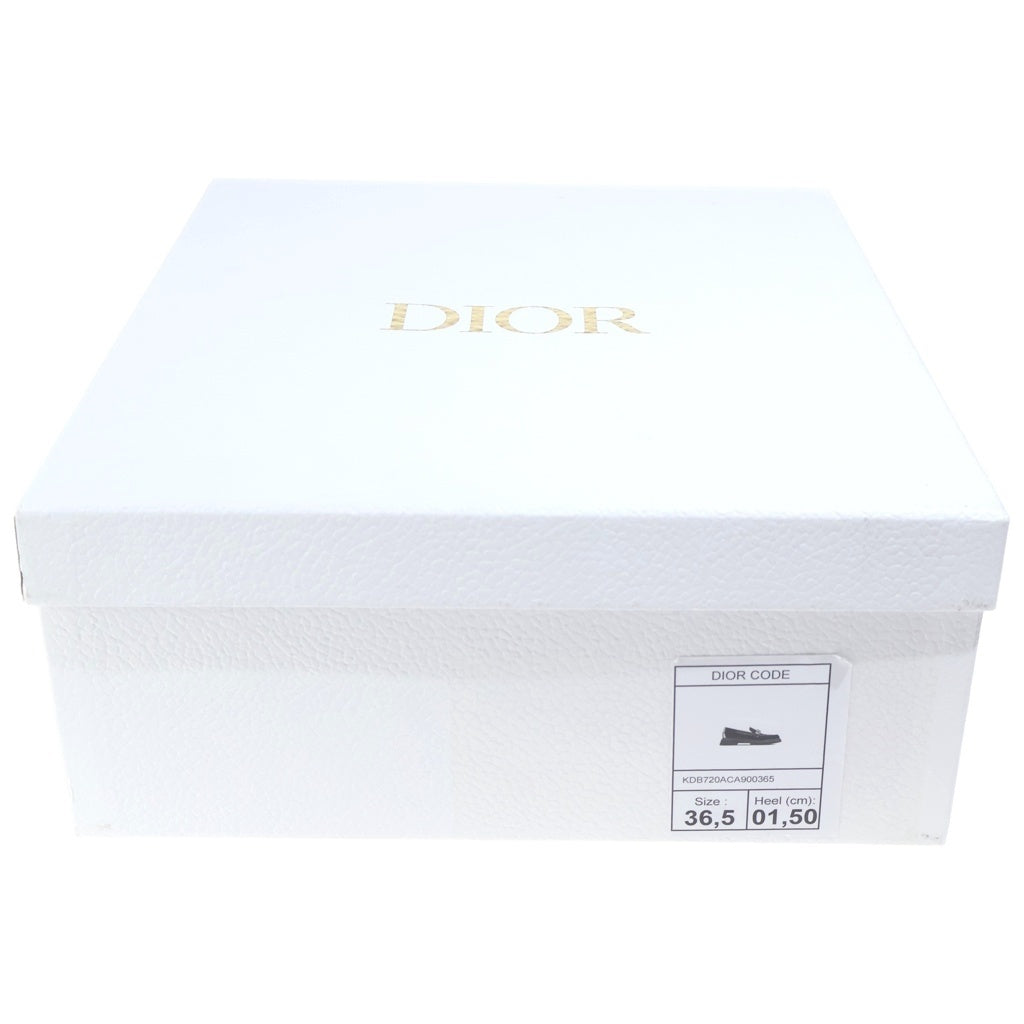 Christian Dior(クリスチャンディオール) 21AW Dior Code Loafers ディオールコードローファー カーフスキン レザー ロゴプレート ブラック レディース
