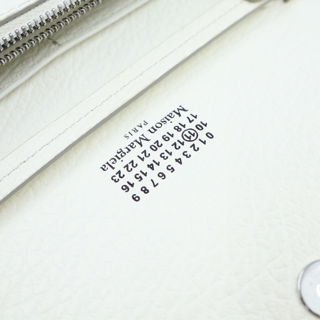 Maison Margiela(メゾンマルジェラ) 4ステッチ レザー チェーンウォレット ショルダーバッグ 長財布 ホワイト レディース