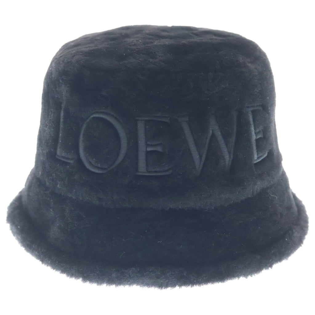 LOEWE(ロエベ) シアリング ロゴ刺繍 エンブロイダリー バケットハット 帽子 ブラック K820HB1X70 レディース
