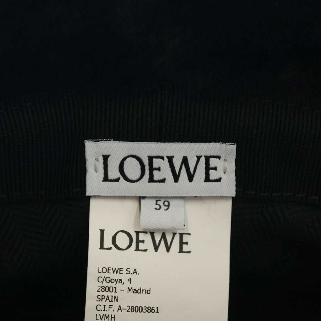 LOEWE(ロエベ) シアリング ロゴ刺繍 エンブロイダリー バケットハット 帽子 ブラック K820HB1X70 レディース