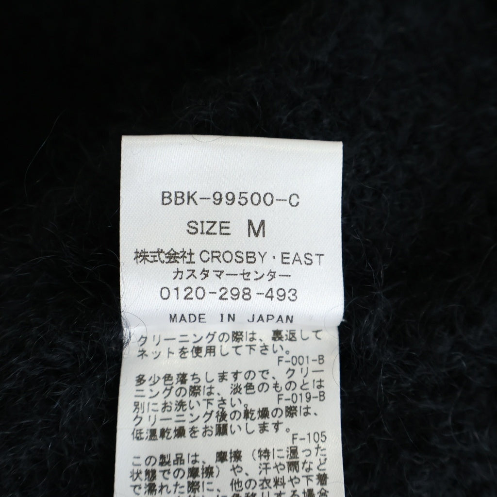 BIOTOP(ビオトープ) スラッシュ ライン ジャガード モヘア ウール クルーネック プルオーバー 長袖ニット セーター ブラック BBK-99500-C レディース