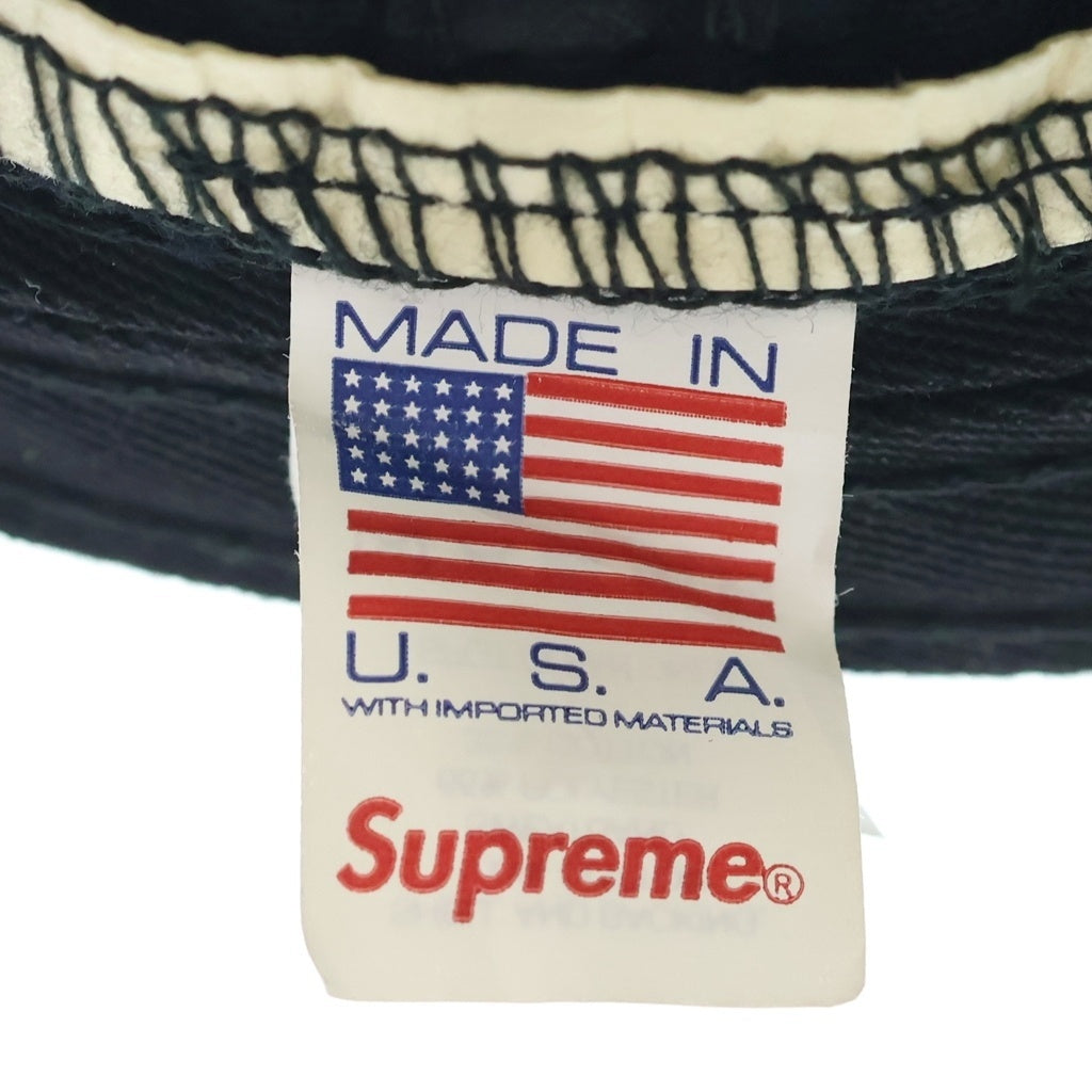 SUPREME(シュプリーム) 22AW Qualite 6-Panel カリテ 6パネル ロゴ刺繍 ベースボール キャップ 帽子 ネイビー