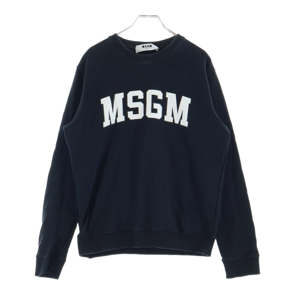 MSGM(エムエスジーエム) フロントロゴ クルーネック長袖スウェット コットン ブラック 2614MDM163 レディース