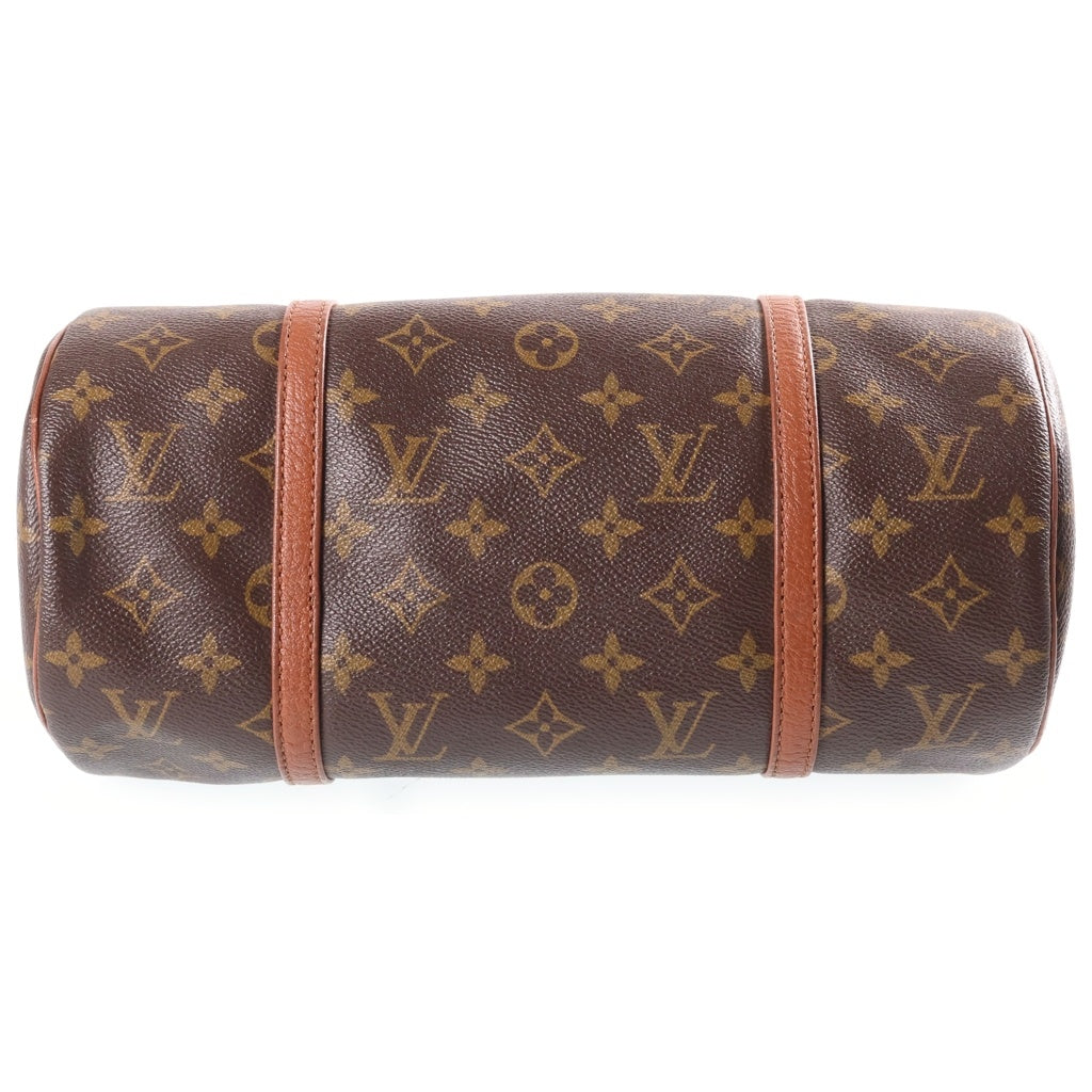 LOUIS VUITTON(ルイヴィトン) モノグラム パピヨン30 ボストンバッグ ハンドバッグ ブラウン レザー×PVC M51365 ゴールド金具 レディース