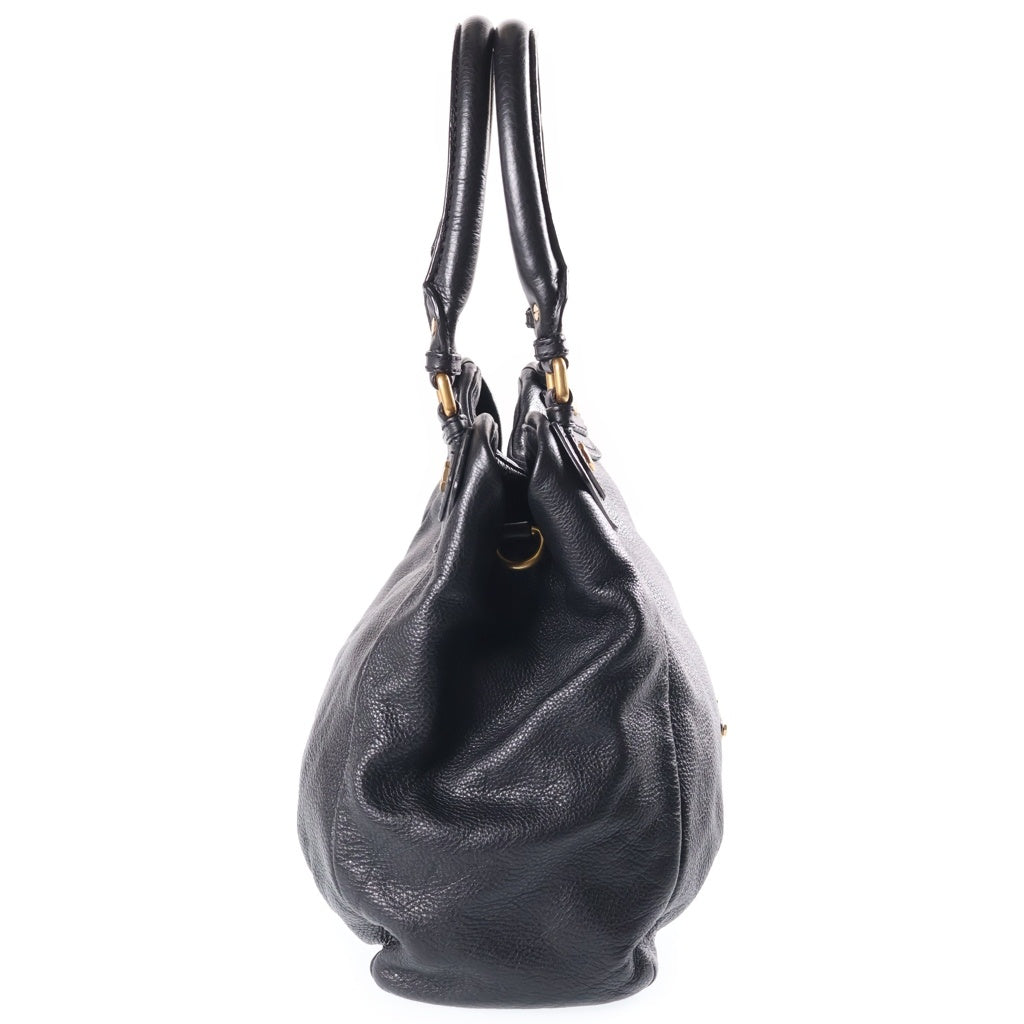 MARC BY MARC JACOBS(マーク バイ マーク ジェイコブス) 2WAYハンドバッグ ショルダーバッグ ブラック レザー ゴールド金具 レディース