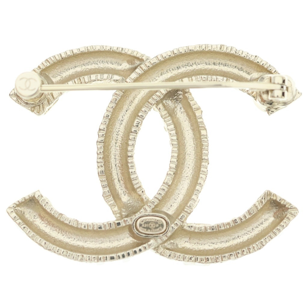 CHANEL(シャネル) ラインストーン ココマーク ピンバッジ ブローチ ゴールド GP レディース