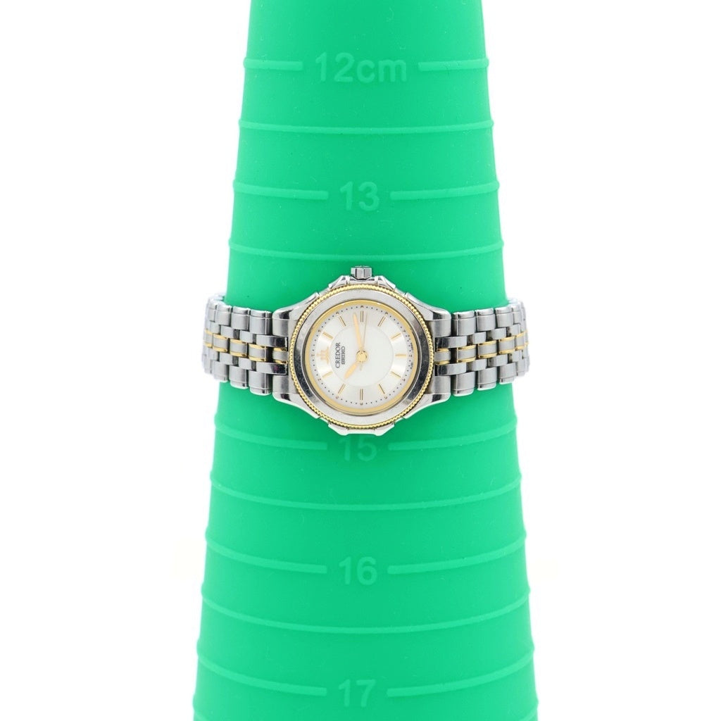 SEIKO(セイコー) クレドール 白文字盤 18KT×SS/QZ ステンレス クォーツ 腕時計 4J81-0B10